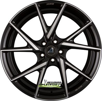 4x Alutec ADX.01 diamant-schwarz frontpoliert 8.5x18 ET47 - LK5/108 ML70.1 Felge Alu