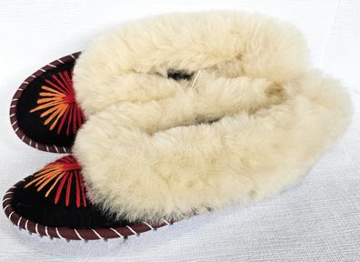 Lammfell Warme Hausschuhe Mokassin Gr.40 NEU Schaffell/ -leder Handarbeit 1 * 25