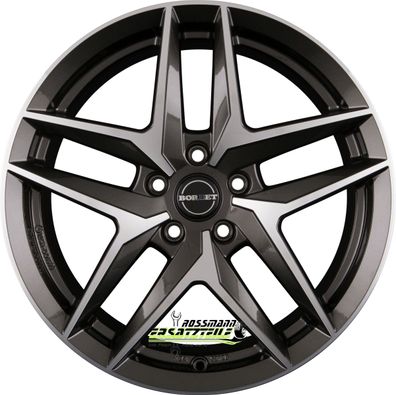 4x Borbet Z mistral anthracite glossy polished 7.5x18 ET48 - LK5/112 ML57.1 Felge