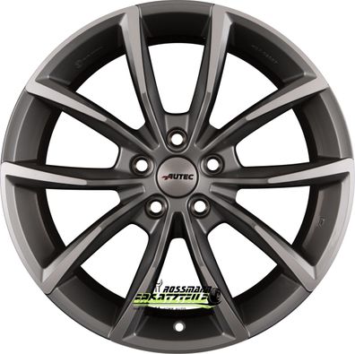 4x Autec Typ AS - Astana titansilber poliert 8x18 ET55 - LK5/108 ML63.3 Felge Alu