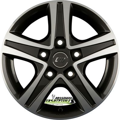 4x Borbet CWD mistral anthracite glossy polished 6x15 ET68 - LK5/118 ML71.1 Felge