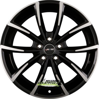 4x Autec Typ AS - Astana schwarz poliert 8x18 ET42 - LK5/108 ML63.3 Felge Alu