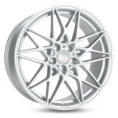 4x MAM Felgen Mamb2 8,5jx19 5/120 Et35 72,6 Sl Silver Painted