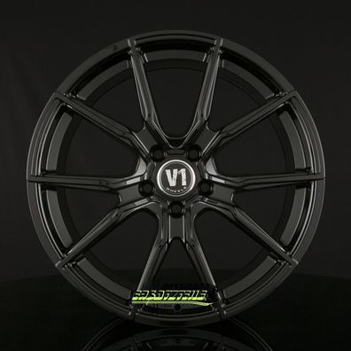4x V1 Wheels V1 schwarz glänzend lackiert 8.5x19 ET45 - LK5/112 ML66.6 Felgen
