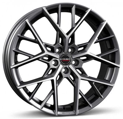 2x Borbet BY titan polished matt 9.5x21 ET40 - LK5/114.3 ML64.2 Felge Alu