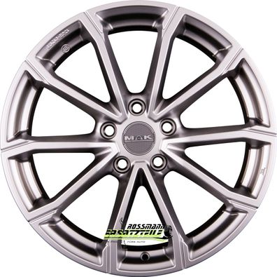 4x Mak DaVinci matt titan 7x17 ET42 - LK5/108 ML65.1 Felge Alu