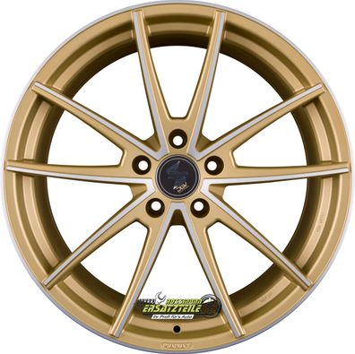 2x Etabeta Manay gold matt polish 8.5x19 ET45 - LK5/108 ML78.1 Felge Alu