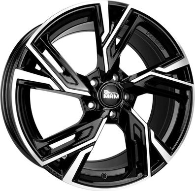 4x MAM RS5 black front polish 8x18 ET30 - LK5/112 ML66.5 Felge Alu