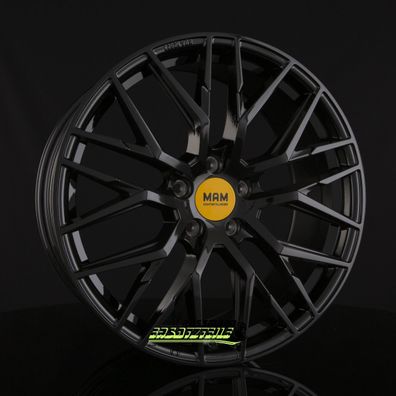 4x MAM RS4 black painted 8.5x19 ET45 - LK5/108 ML72.6 Felge Alu