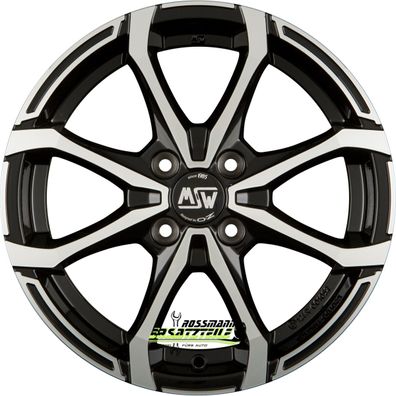 4x MSW MSW X4 gloss black full polished 6x16 ET40 - LK4/100 ML63.3 Felge Alu