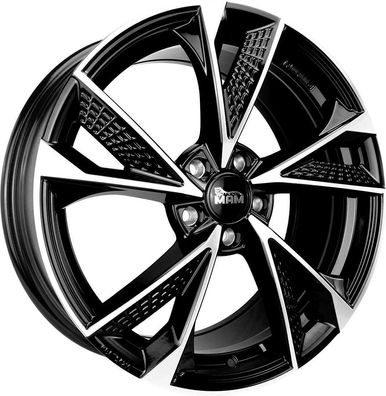4x MAM RS6 black front polish 8x18 ET40 - LK5/108 ML72.6 Felge Alu