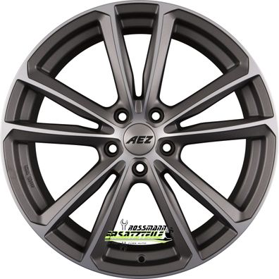 4x AEZ Tioga graphite matt/polished 7x17 ET49 - LK5/112 ML57.1 Felge Alu