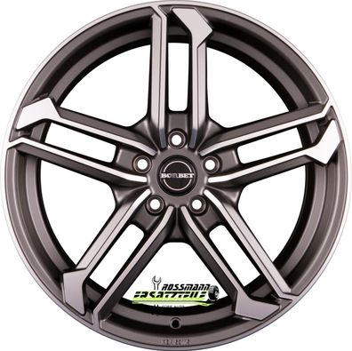 4x Borbet ATX graphite polished matt 8.5x19 ET45 - LK5/112 ML72.5 Felge Alu