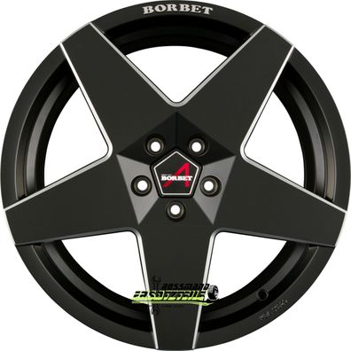 4x Borbet A black matt 8x18 ET37 - LK5/112 ML66.5 Felge Alu