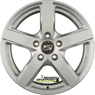 4x MSW MSW 55 full silver 7x17 ET51 - LK5/112 ML66.56 W19278001T09 Felgen Alufelgen