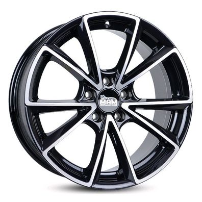 4x MAM A5 black front polish 8.5x20 ET45 - LK5/112 ML66.6 Felge Alu