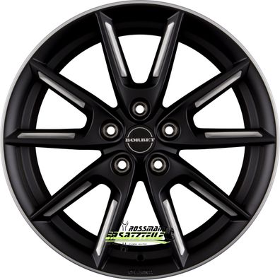 4x Borbet LX18 black matt silver spoke rim 8x18 ET40 - LK5/112 ML66.6 Felge Alu