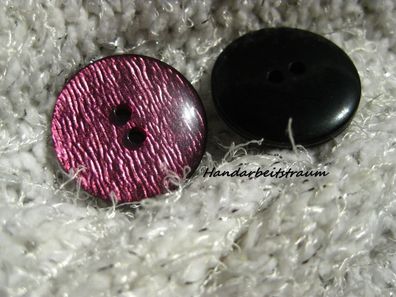 1 Kunststoffknopf pink marmoriert 23x5mm 2Loch a 2mm Nr 1351