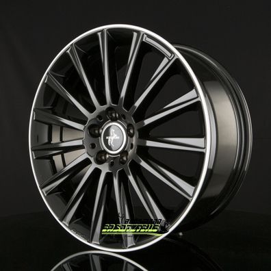 4x Keskin KT18 Turbo black lip polish 8.5x20 ET42 - LK5/112 ML66.6 Felge Alu