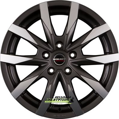 4x Borbet CW5 mistral anthracite glossy polished 6.5x16 ET66 - LK5/130 ML89.1 Felge