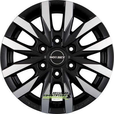 4x Borbet CW6 black polished matt 6.5x16 ET54 - LK6/130 ML84.1 Felge Alu