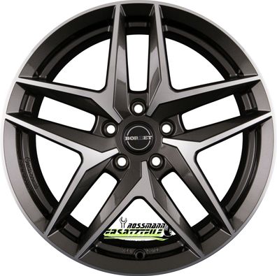 4x Borbet Z mistral anthracite glossy polished 8x19 ET39 - LK5/112 ML66.5 Felge Alu