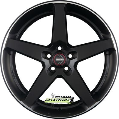 4x Momo Five black matt polish 8x18 ET42 - LK5/112 ML72.3 Felge Alu