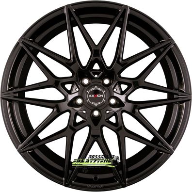 4x Axxion AX9 schwarz glänzend lackiert 8.5x19 ET35 - LK5/120 ML72.6 Felgen