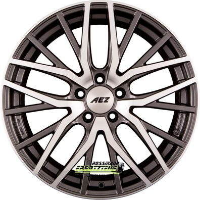 4x AEZ Panama gunmetal polished 11x20 ET37 - LK5/120 ML74.1 Felgen Alufelgen