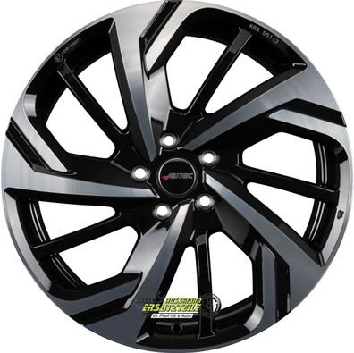 4x Autec Typ RX - Rixon schwarz poliert 8.5x18 ET40 - LK5/112 ML66.6 Felge Alu