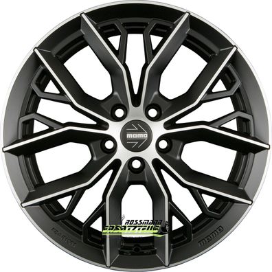 4x Momo Massimo matt black diamond cut 8x18 ET40 - LK5/114.3 ML72.3 Felge Alu