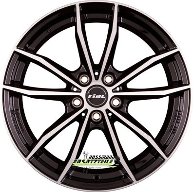 4x Rial X12 diamant-schwarz frontpoliert 8x19 ET54 - LK5/112 ML66.5 Felge Alu