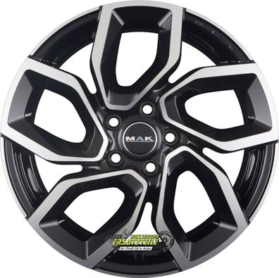 4x Mak Apollo black mirror 7.5x17 ET45 - LK5/108 ML65.1 Felge Alu