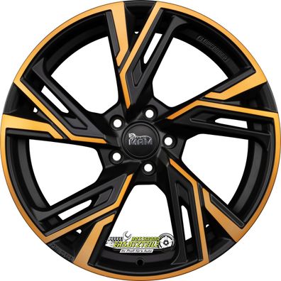 4x MAM RS5 matt black front copper 8.5x19 ET35 - LK5/120 ML72.6 Felge Alu