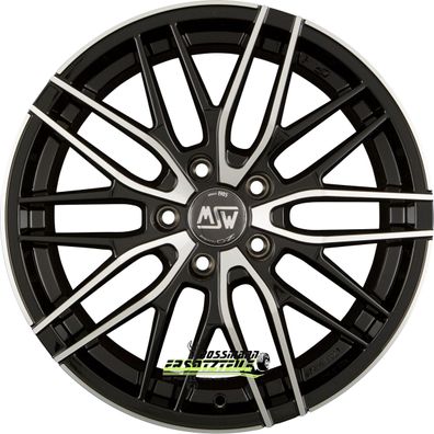 4x MSW MSW 72 gloss black full polished 8x18 ET50 - LK5/112 ML73.1 Felge Alu