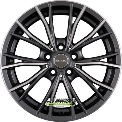 4x Mak Mark gun metallic mirror 7.5x17 ET34 - LK5/120 ML72.6 Felgen Alufelgen