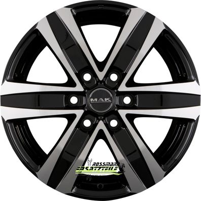 4x Mak Stone 6 black mirror 7.5x17 ET60 - LK6/130 ML84.1 Felgen Alufelgen