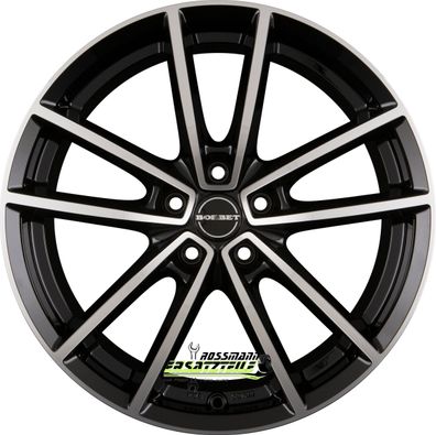 4x Borbet W black polished glossy 8x20 ET45 - LK5/114.3 ML72.5 Felge Alu