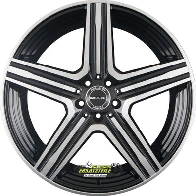 2x Mak Lewis black mirror 9x21 ET45 - LK5/112 ML66.6 Felge Alu