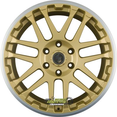 2x Etabeta Combat gold matt lip polished 8x18 ET50 - LK5/160 ML65.1 Felge Alu