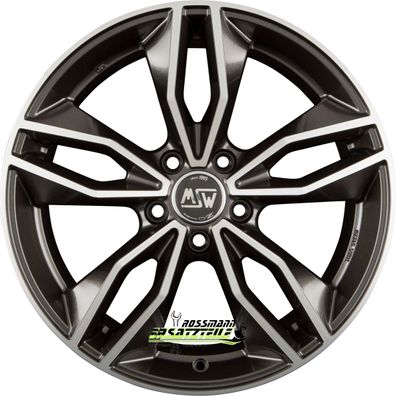 4x MSW MSW 71 gloss dark grey full polished 8x18 ET35 - LK5/112 ML73.1 Felge Alu