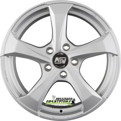 4x MSW MSW 47 full silver 8x19 ET21 - LK5/112 ML66.46 Felge Alu
