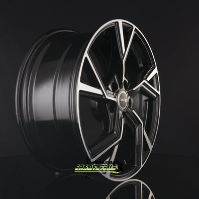 4x Avus Racing AF20 black polished 8x18 ET28 - LK5/112 ML66.6 Felge Alu