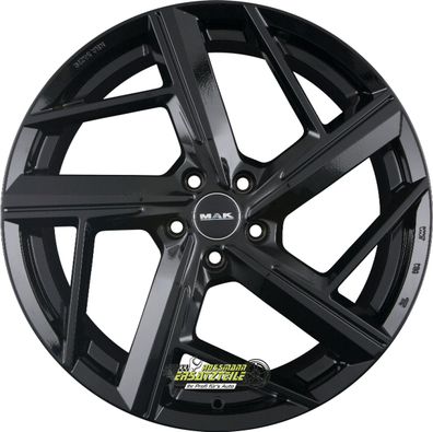 2x Mak Qvattro gloss black 8.5x21 ET33 - LK5/112 ML66.45 Felge Alu