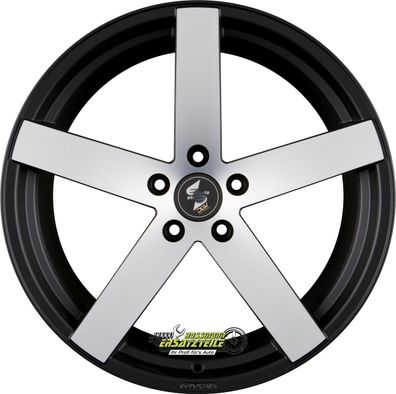 2x Etabeta Uros black matt full polished 8.5x19 ET35 - LK5/112 ML78.1 Felge Alu