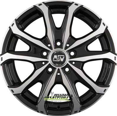 4x MSW 48 Van gloss black full polished 7x17 ET68 - LK5/130 ML78.1 Felgen Alufelgen