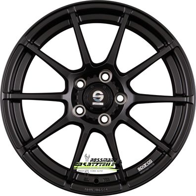 4x Sparco Assetto Gara matt black 7.5x17 ET45 - LK5/108 ML73.1 Felgen Alufelgen