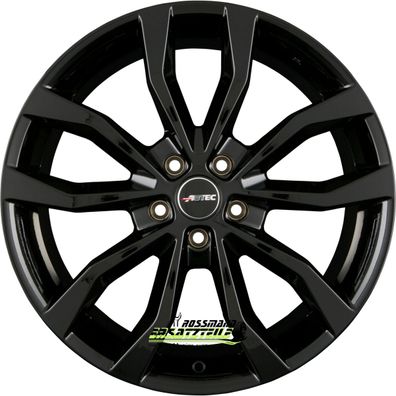 4x Autec Typ U - Uteca schwarz 8.5x19 ET50 - LK5/130 ML71.6 Felge Alu