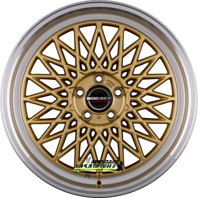 4x Borbet B gold rim polished 8x17 ET45 - LK5/112 ML66.5 Felge Alu