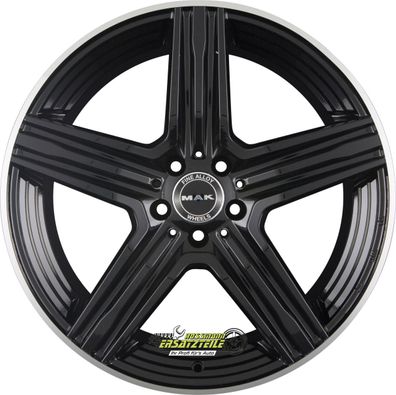 2x Mak Lewis-D gloss black mirror ring 11x21 ET38 - LK5/112 ML66.6 Felge Alu